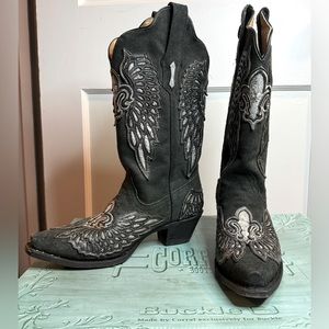 Corral Shoes | Corral Black Suede Goldsmith Western Boots 7 Excellent condition